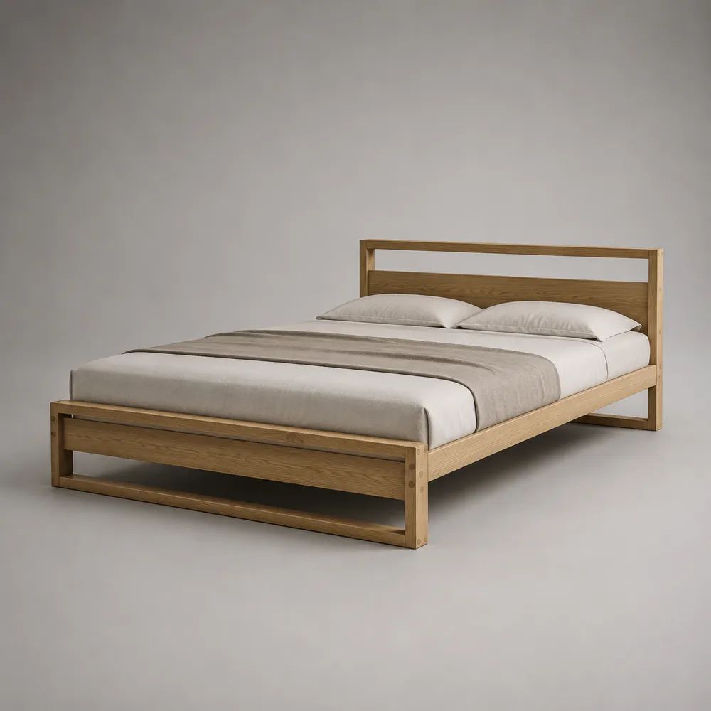 Doppelbett Massivholzbett aus Eiche 160 x 200 cm, Naturbraun