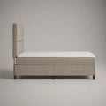 Boxspringbett-Set 90 × 200 cm in Beige/Weiß/Schwarz mit Matratze, Topper und gepolstertem Kopfteil