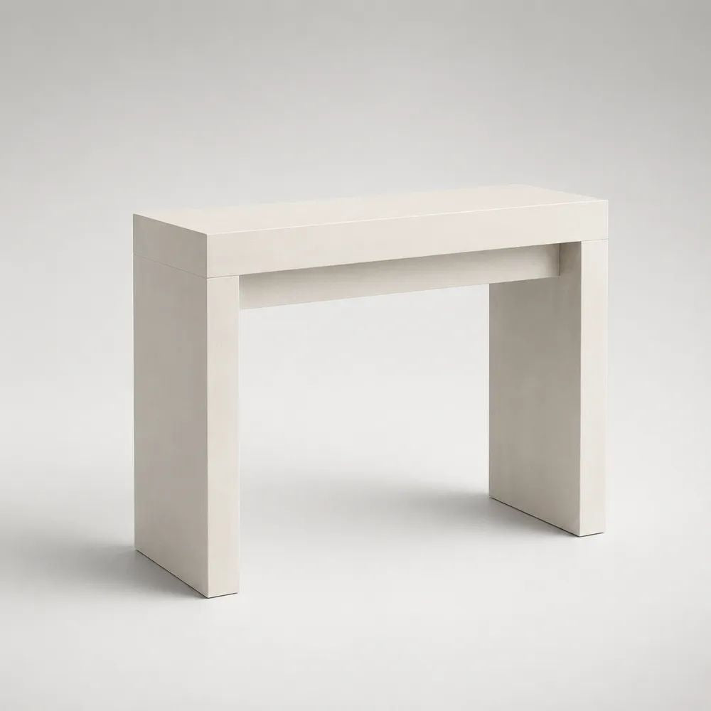 Konsolentisch aus MDF, rechteckiger Flurtisch in Weiß, 90 × 35 × 76 cm